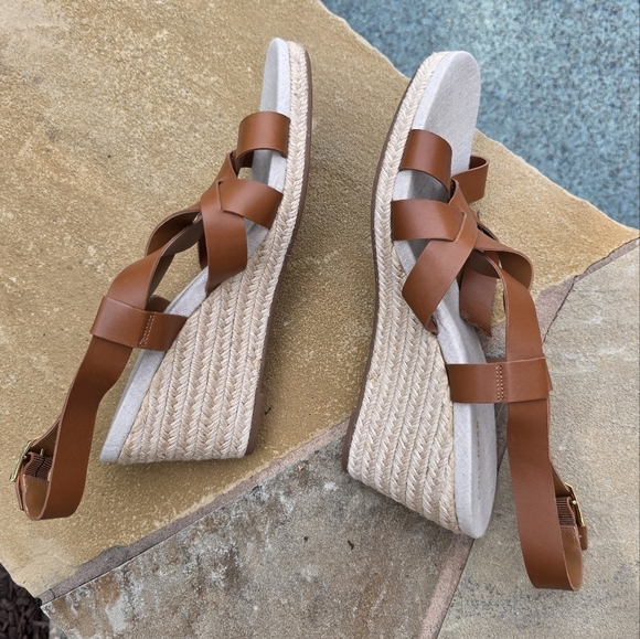 Cole Haan Women's Crystal Slingback Espadrille Wedge Sandals Brown Size 9,5B - Picture 8 of 14